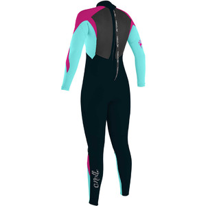2018 O'Neill Youth Girls Epic 3 / 2mm Cremallera trasera GBS Wetsuit SLATE / SEAGLASS / BERRY 4215G